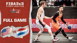 USA v Netherlands | Men's - Full Game | FIBA 3x3 Olympic Qualifier | 3x3 Basketball