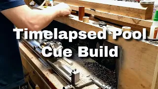 Time lapsed Pool Cue Build (Non Cored Method) Including tapering the Pool Cue using offset tailstock