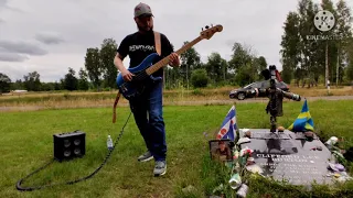 Metallica Orion (interlude) bass cover at Cliff Burton's memorial stone (Ljungby, Sweden)