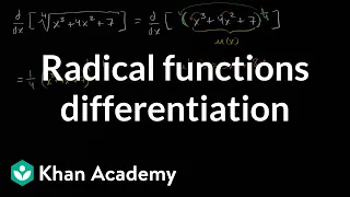 Radical functions differentiation intro | Derivative rules | AP Calculus AB | Khan Academy