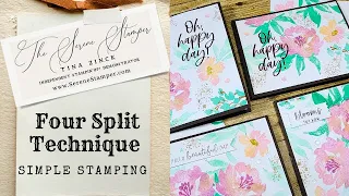 Create QUICK Cards with the "FOUR SPLIT TECHNIQUE | Textured Floral Stamp Set
