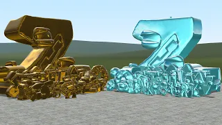 ALL GOLDEN ALPHABET LORE VS ALL DIAMOND ALPHABET LORE In Garry's Mod!