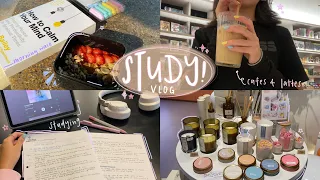 study vlog | 🕯️🍓 morning walk, studying, exploring new cafes & study spots