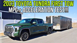 First Tow With My 2023 Toyota Tundra Limited: How Good Is MPG And Acceleration Towing 9000 Pounds???