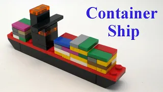 Lego Mini Quick Container Ship - How to build with lego blocks (TUTORIAL)
