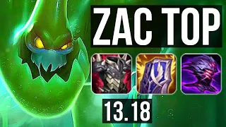 ZAC vs YASUO (TOP) | 5.5M mastery, 6/2/19, 1000+ games, Dominating | KR Master | 13.18