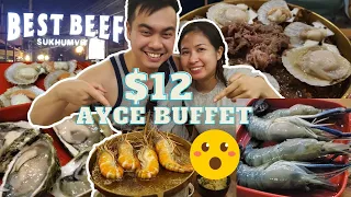 $12 ALL-YOU-CAN-EAT BUFFET IN BANGKOK, THAILAND | UNLIMITED OYSTERS + RIVER PRAWNS + SCALLOPS + BEEF