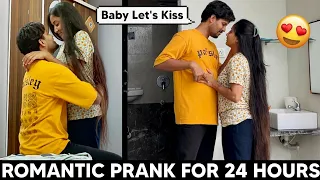 Romantic Prank On Girlfriend For 24 Hours | Nonstop Kisses & Hugs 😍❤️ | Romantic Prank On Girlfriend