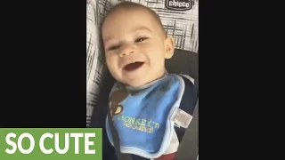 This baby's laughter is extremely contagious!