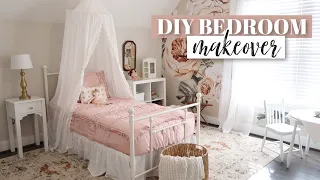 DIY GIRL'S BEDROOM MAKEOVER ON A BUDGET | Ultimate Room Transformation | Feminine Bedroom | Room DIY