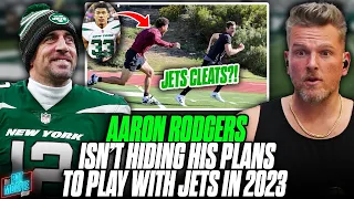 Aaron Rodgers Seen Working Out With Jets' Allen Lazard, Wearing Jets Cleats?! | Pat McAfee Reacts