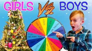 Mystery Wheel - Girls vs Boys Christmas Tree Decorating!