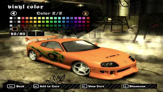 Making Paul Walker's Supra in NFS most wanted