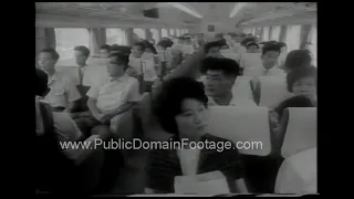 Shinkansen Bullet Train in Japan 1964 - Fastest Train in the World archival footage
