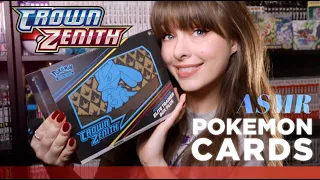 ASMR 👑 Pokemon TCG Crown Zenith ETB Unboxing Part 1 ◦ Whispers, Tapping & Card Opening Crinkles!