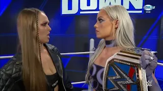 Ronda Rousey cara a cara con Liv Morgan en Backstage - WWE Smackdown 22/07/2022 (En Español)