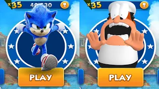 Sonic Dash vs Pizza Tower Run - Movie Sonic vs All Bosses Zazz Eggman - All Characters Unlocked