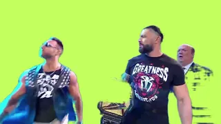 LA Knight interrupts Roman Reigns Entrance Green Screen