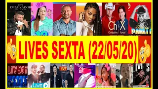 LIVES DE HOJE SEXTA (22/05/20) LIVE LUDMILLA | DIOGO NOGUEIRA | GUSTTAVO LIMA | PABLLO VITTAR |MAISA