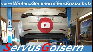 Tesla Model 3 Reifenwechsel auf Sommerreifen & Rostschutz