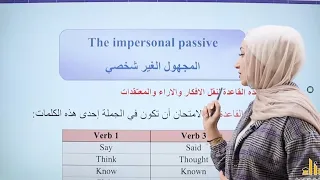 شرح قاعدة المبني للمجهول غير الشخصي 😍/Impersonal passive/توجيهي/الاستاذة رحاب قنديل