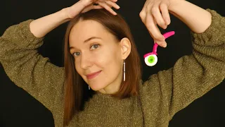 Асмр Макияж Расчесывание Стрижка Пена Asmr Makeup Brushing Scissors