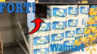 Toilet Paper Fort Challenge| Walmart Edition