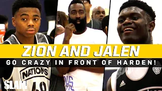 Zion Williamson and Jalen Lecque Go CRAZY in Front of Harden 🔥🤪 Adidas Nations Throwback