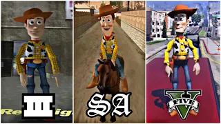 Evolution of Sheriff Woody(Toy Story) | Woody Visits Every GTA MAP