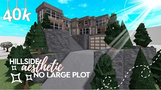 ROBLOX | Bloxburg: 40K Modern Aesthetic Family Hillside House /2- story No Large Plot | Build & Tour