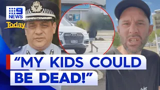Father's fury on youth crime after alleged carjacking with baby inside | 9 News Australia