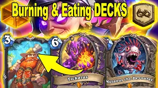 Burning and EATING DECKS With My Tickatus Quest Warlock At Caverns of Time | Hearthstone