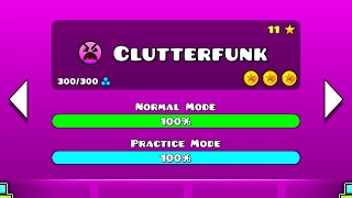 Geometry Dash Walkthrough - Level 11 (Clutterfunk) [ALL COINS]