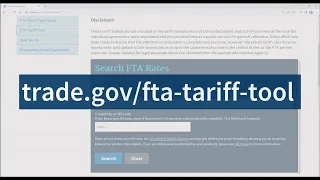 How to use the FTA Tariff Tool