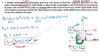 Fluid Mechanics – L3h– Pressure & its Measurement-Numericals on U-tube manometers