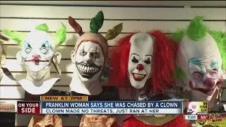 Franklin woman says she was chased by a clown