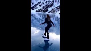 ONLY BEAUTY OF NATURE - AMAZING / FROZEN LAKE / ICE SKATING