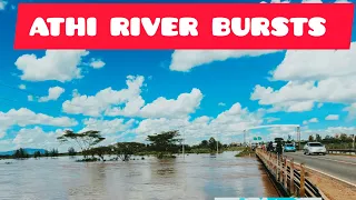 Athi River bursts - water everywhere, Joska 😱