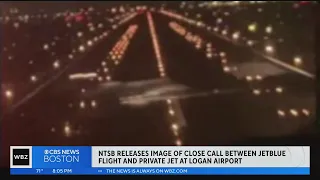 NTSB releases image of close call between JetBlue flight, Learjet at Logan Airport