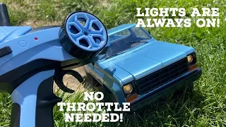 I figured it out! How to make your eazyRC glacier headlights stay on without giving it any throttle!