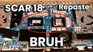 Scar 18 CPU & GPU Liquid Metal Repaste - This is why you have HIGH TEMPS - How to apply Liquid Metal