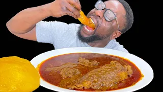 ASMR FUFU, PALMNUT SOUP | BANGA SOUP with BIG FISH | (SATISFYING SOUNDS)