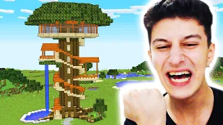 AĞAÇ EV YAPMAYA BAŞLADIM 😂 Minecraft 19