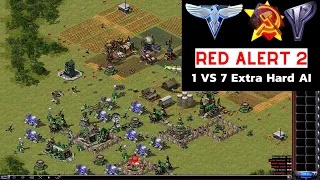 Red Alert 2 Gameplay: Trozland Map I 1 vs 7 Extra Hard Ai