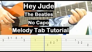 Hey Jude Guitar Lesson Melody Tab Tutorial No Capo Guitar Lessons for Beginners