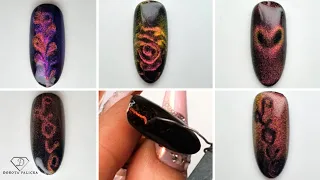 Viral Cat Eye nail art how to make it work for you. Cat ete heart trend. Magnetic gel polish hacks