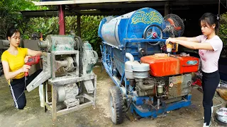 TIMELAPSE: Genius girl repairs and restores grain separator and rice mill engines