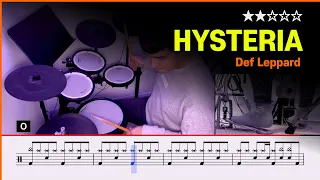 [Lv.04] Hysteria - Def Leppard (★★☆☆☆) Pop Drum Cover with Sheet Music