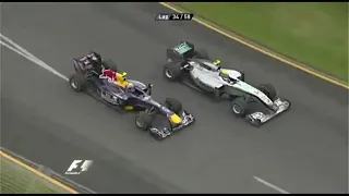 Mark Webber overtake on Nico Rosberg Australian GP 2010