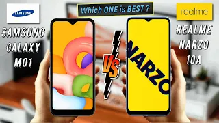 Samsung Galaxy M01 Vs Realme Narzo 10A | Full Comparison | Which one is Best under 10k ?